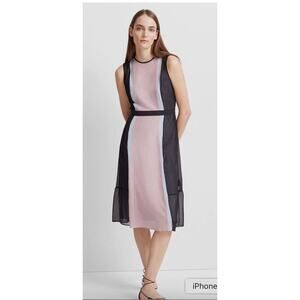 Club Monaco Nailuh Colorblock Silk Dress Womens 0 NWT